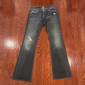 7 For All Mankind Distressed Bootcut Jeans